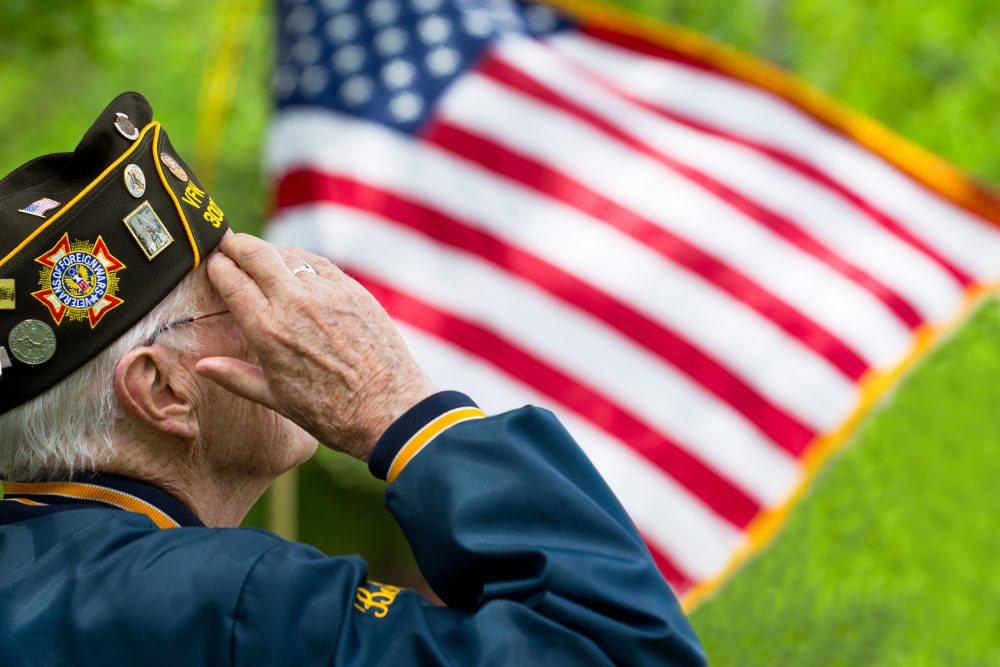 veteran saluting the flag